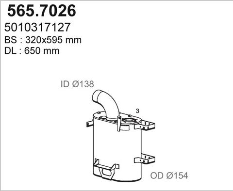 ASSO 565.7026 - Amortizor zgomot mijloc / spate aaoparts.ro