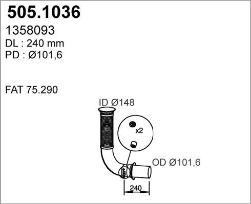 ASSO 505.1036 - Racord evacuare aaoparts.ro