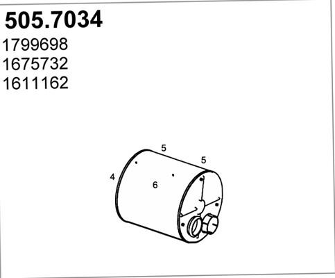 ASSO 505.7034 - Amortizor zgomot mijloc / spate aaoparts.ro