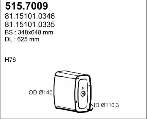 ASSO 515.7009 - Amortizor zgomot mijloc / spate aaoparts.ro