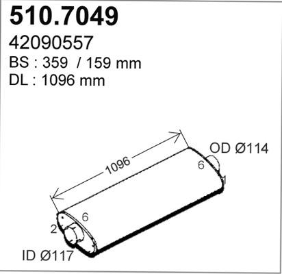 ASSO 510.7049 - Amortizor zgomot mijloc / spate aaoparts.ro