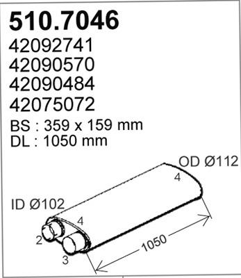 ASSO 510.7046 - Amortizor zgomot mijloc / spate aaoparts.ro