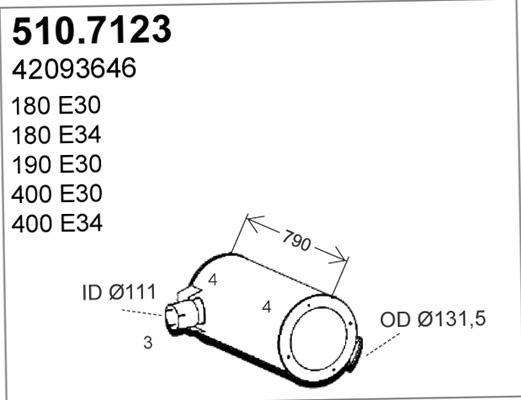 ASSO 510.7123 - Amortizor zgomot mijloc / spate aaoparts.ro