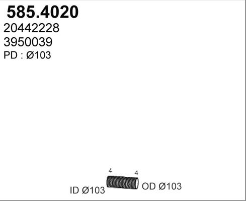 ASSO 585.4020 - Teava flexibila, esapament aaoparts.ro