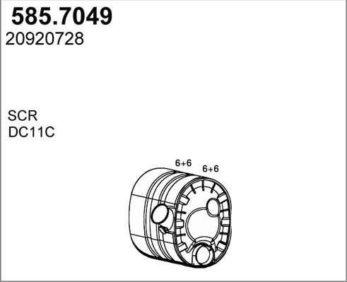 ASSO 585.7049 - Amortizor zgomot mijloc / spate aaoparts.ro