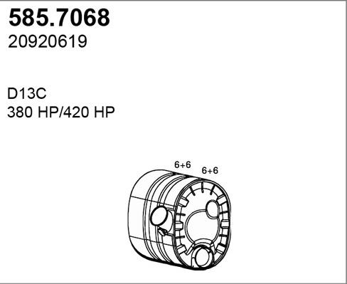 ASSO 585.7068 - Amortizor zgomot mijloc / spate aaoparts.ro