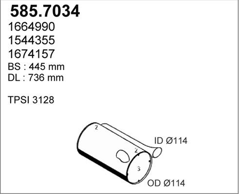 ASSO 585.7034 - Amortizor zgomot mijloc / spate aaoparts.ro