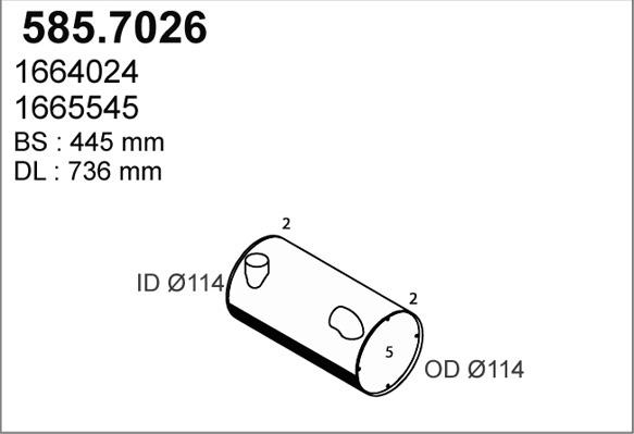 ASSO 585.7026 - Amortizor zgomot mijloc / spate aaoparts.ro