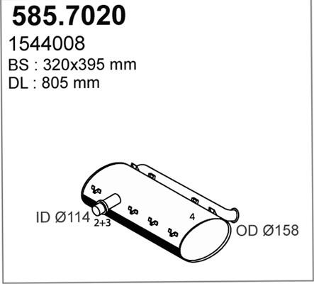ASSO 585.7020 - Amortizor zgomot mijloc / spate aaoparts.ro