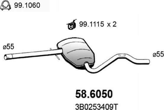 ASSO 58.6050 - Toba esapamet intermediara aaoparts.ro