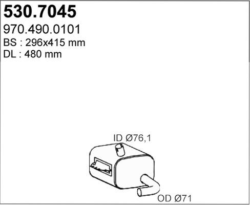 ASSO 530.7045 - Amortizor zgomot mijloc / spate aaoparts.ro