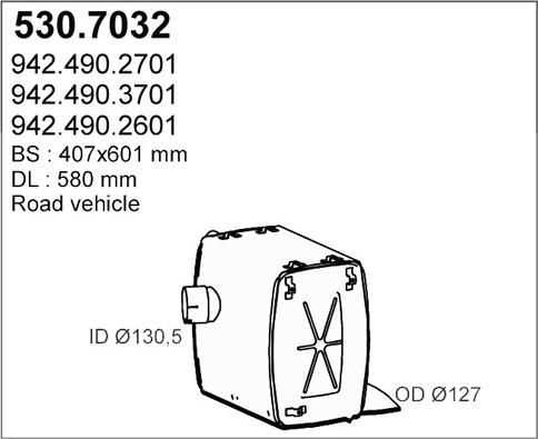 ASSO 530.7032 - Amortizor zgomot mijloc / spate aaoparts.ro