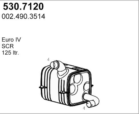 ASSO 530.7120 - Amortizor zgomot mijloc / spate aaoparts.ro