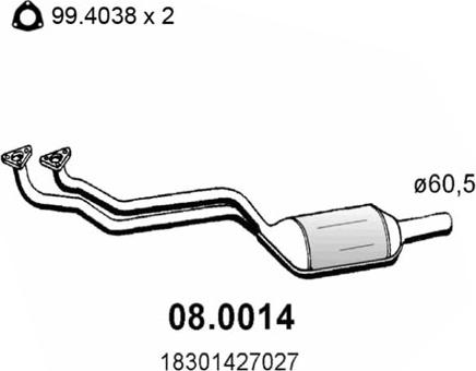 ASSO 08.0014 - Catalizator aaoparts.ro