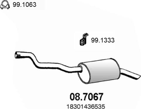 ASSO 08.7067 - Toba esapament finala aaoparts.ro