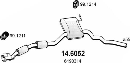ASSO 14.6052 - Toba esapamet intermediara aaoparts.ro