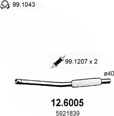 ASSO 12.6005 - Toba esapamet intermediara aaoparts.ro