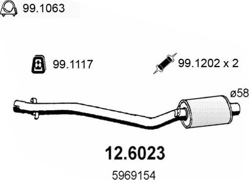 ASSO 12.6023 - Toba esapamet intermediara aaoparts.ro