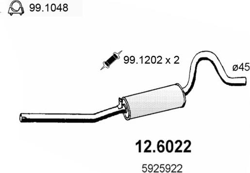 ASSO 12.6022 - Toba esapamet intermediara aaoparts.ro