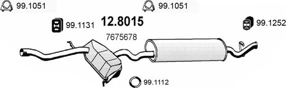 ASSO 12.8015 - Amortizor zgomot mijloc / spate aaoparts.ro