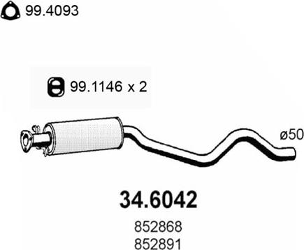 ASSO 34.6042 - Toba esapamet intermediara aaoparts.ro