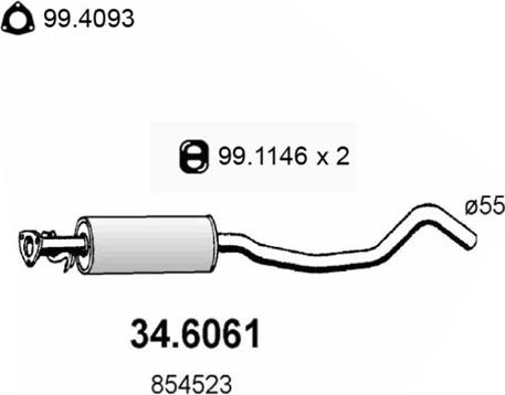 ASSO 34.6061 - Toba esapamet intermediara aaoparts.ro