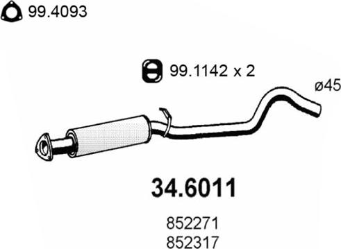 ASSO 34.6011 - Toba esapamet intermediara aaoparts.ro