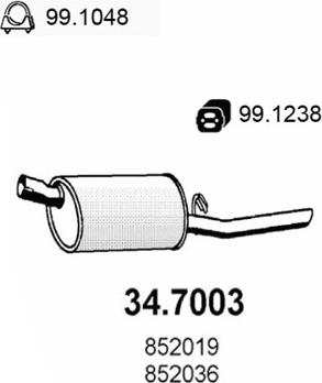 ASSO 34.7003 - Toba esapament finala aaoparts.ro