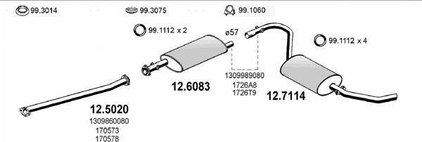 ASSO ART0405 - Sistem de esapament aaoparts.ro