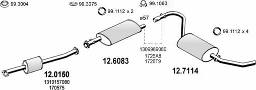 ASSO ART0424 - Sistem de esapament aaoparts.ro