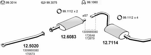 ASSO ART0423 - Sistem de esapament aaoparts.ro