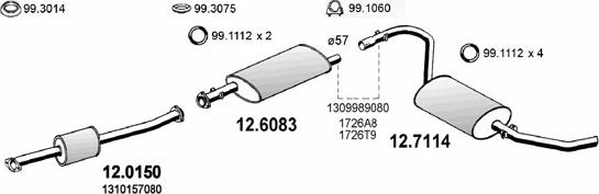 ASSO ART0422 - Sistem de esapament aaoparts.ro