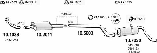 ASSO ART0527 - Sistem de esapament aaoparts.ro