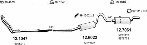 ASSO ART0677 - Sistem de esapament aaoparts.ro