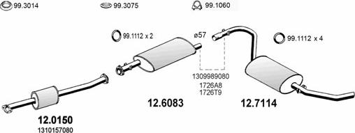 ASSO ART0740 - Sistem de esapament aaoparts.ro