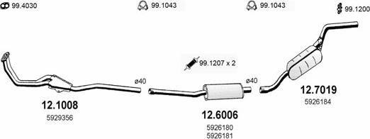 ASSO ART0703 - Sistem de esapament aaoparts.ro