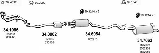 ASSO ART1598 - Sistem de esapament aaoparts.ro