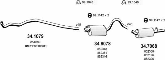 ASSO ART1648 - Sistem de esapament aaoparts.ro
