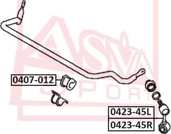 ASVA 0423-45L - Brat / bieleta suspensie, stabilizator aaoparts.ro