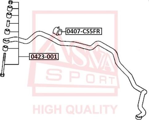 ASVA 0407-CS5FR - Cuzinet, stabilizator aaoparts.ro