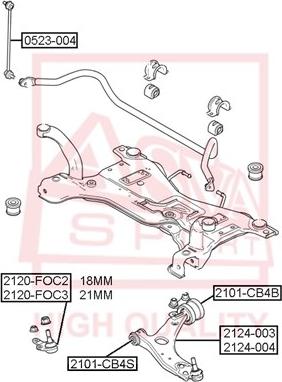 ASVA 0523-004 - Brat / bieleta suspensie, stabilizator aaoparts.ro