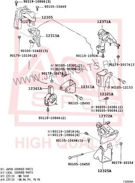 ASVA 0113-NZE121R - Suport motor aaoparts.ro