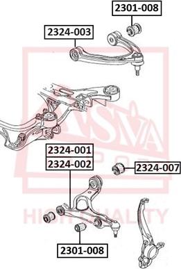 ASVA 2324-001 - Brat, suspensie roata aaoparts.ro