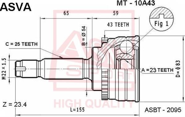 ASVA MT-10A43 - Set articulatie, planetara aaoparts.ro