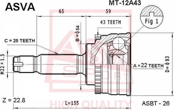 ASVA MT-12A43 - Set articulatie, planetara aaoparts.ro