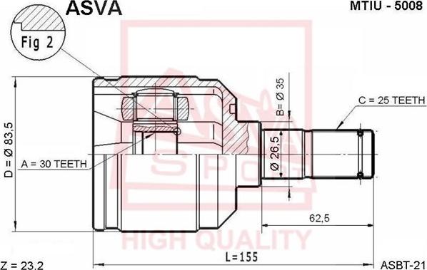 ASVA MTIU-5008 - Set articulatie, planetara aaoparts.ro