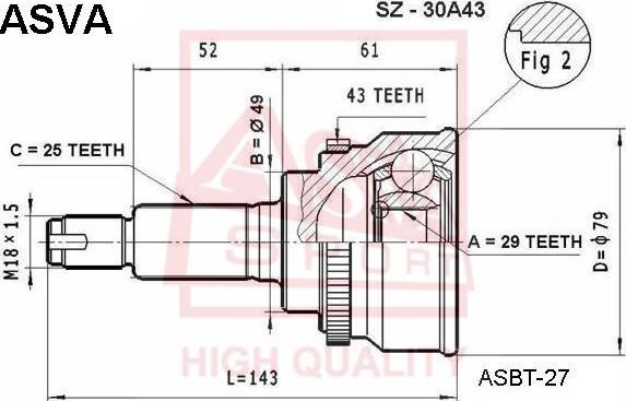 ASVA SZ-30A43 - Set articulatie, planetara aaoparts.ro