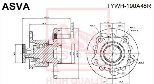 ASVA TYWH-190A48R - Butuc roata aaoparts.ro