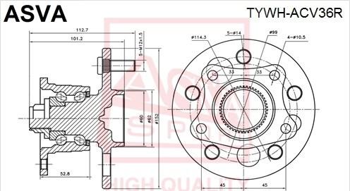 ASVA TYWH-ACV36R - Butuc roata aaoparts.ro