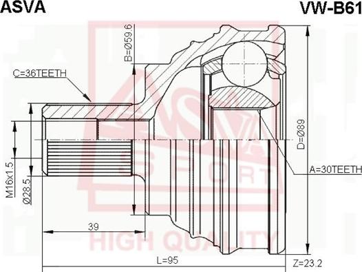 ASVA VW-B61 - Set articulatie, planetara aaoparts.ro